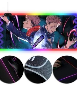 OneHeroSuits Sorcery Fight Creative RGB LED Gaming Mouse Pad Jujutsu Kaisen Double Life Printing