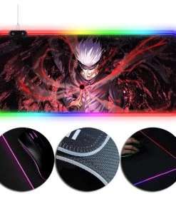 OneHeroSuits Sorcery Fight Satoru Gojo Creative RGB LED Gaming Mouse Pad Jujutsu Kaisen Satoru Gojo Printing