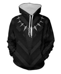 OneHeroSuits Black Panther Hoodies T Challa Printed Zip-Up Creative Printed Zip-Up Hooded Sweatshirt
