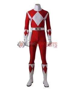 OneHeroSuits Tyrannosaurus Red Ranger Cosplay Costume Mighty Morphin Power Rangers Bodysuit Costumes