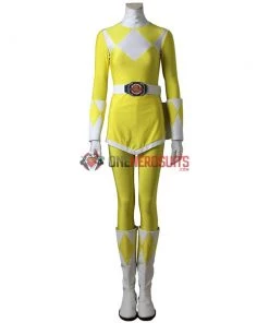 OneHeroSuits Yellow Ranger Female Cosplay Costumes Mighty Morphin Power Rangers Cosplay Suit