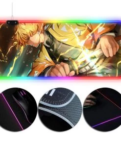 OneHeroSuits RGB Lighting Mouse Pad Zenitsu Agatsuma No Yaiba Breath Of Thunder Ver.1