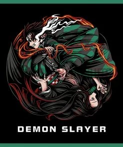 OneHeroSuits Demon Slayer Creative Print Anime T-shirt Tanjirou/Nezuko