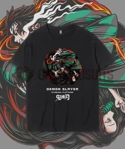 OneHeroSuits Demon Slayer Creative Print Anime T-shirt Tanjirou/Nezuko