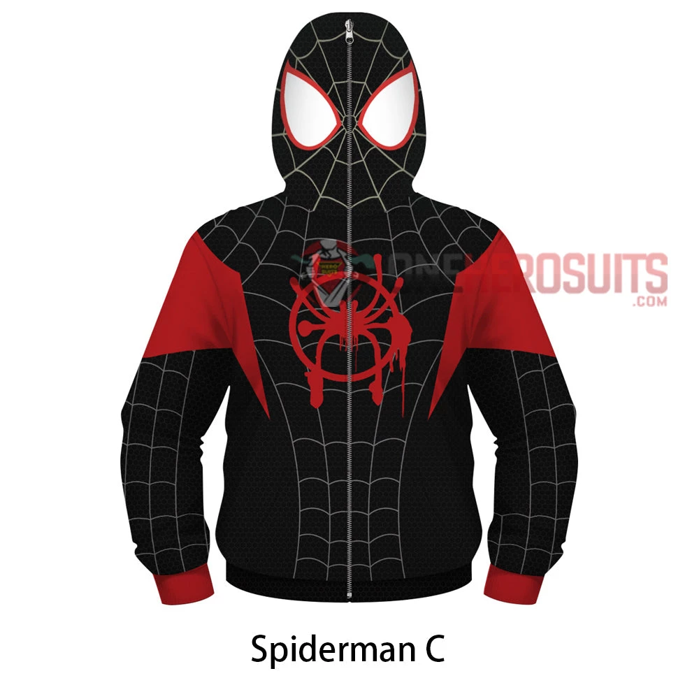 OneHeroSuits Kids Cosplay Kids Spiderman Creative 3D Printed Zip Hoodie 6 OneHeroSuits Kids Cosplay Kids Spiderman Creative 3D Printed Zip Hoodie