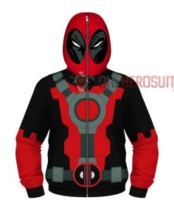 OneHeroSuits Kids Cosplay Kids Deadpool Creative 3D Printed Zip Hoodie