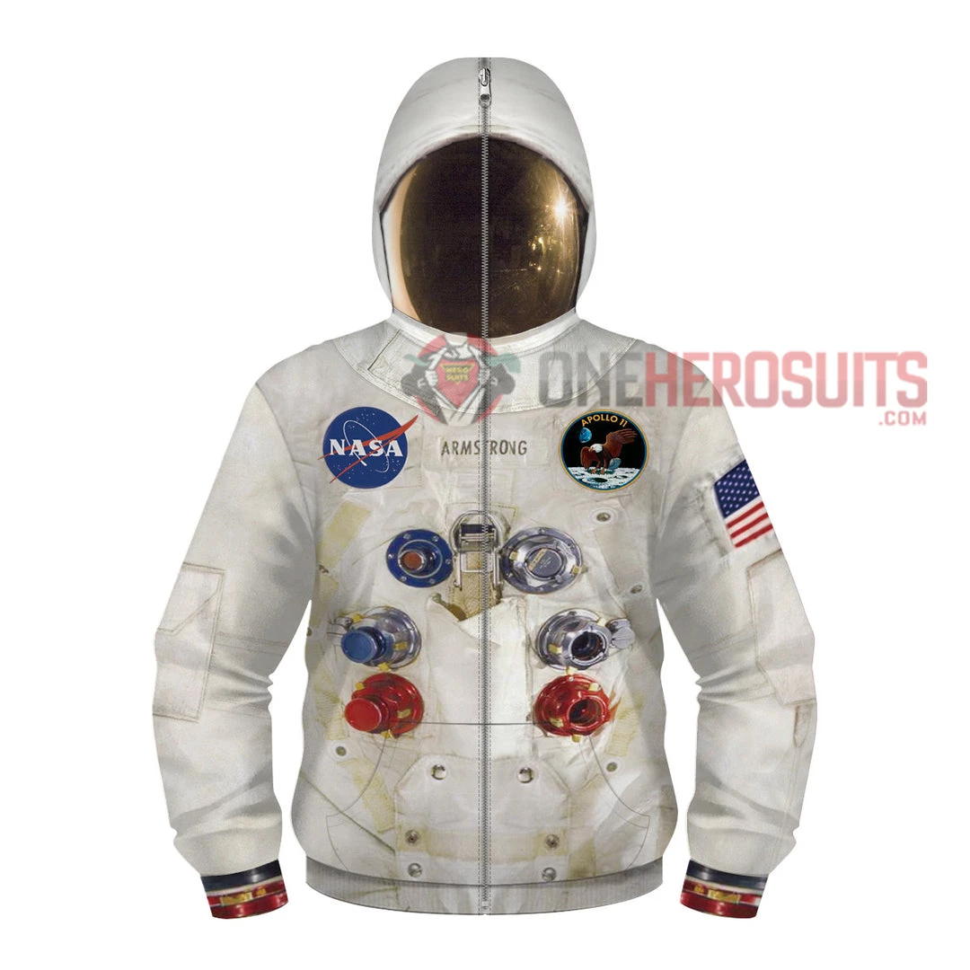 OneHeroSuits Kids Nasa Astronaut Creative 3D Printed Zip Hoodie 2 OneHeroSuits Kids Nasa Astronaut Creative 3D Printed Zip Hoodie