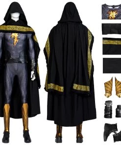 OneHeroSuits Black Adam Cosplay Costumes Cotton Jumpsuit With Cloak