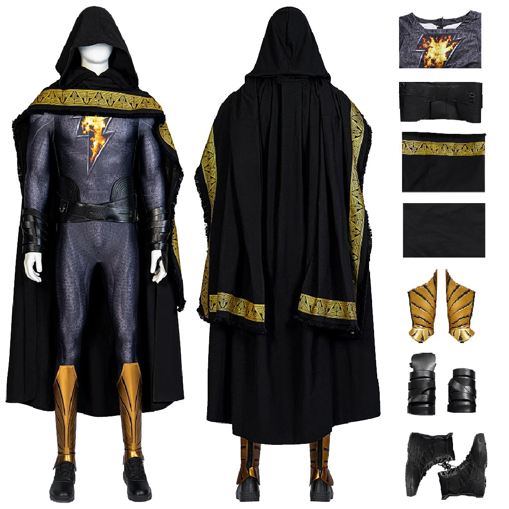 OneHeroSuits Black Adam Cosplay Costumes Cotton Jumpsuit With Cloak 1 OneHeroSuits Black Adam Cosplay Costumes Cotton Jumpsuit With Cloak