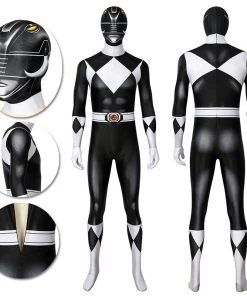 OneHeroSuits Black Power Rangers Suit Power Ranger Black Spandex Cosplay Costume