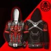 OneHeroSuits Captain America Hydra Hoodie Creative Printed Zip-Up Hooded Sweatshirt Cozy Hoodies