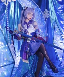 OneHeroSuits Keqing Genshin Impact Cosplay Costume Full Set With Cosplay Boots