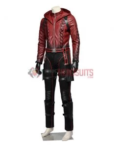 OneHeroSuits Red Arrow Cosplay Costume Roy Harper Leather Cosplay Hoodie Movie Level