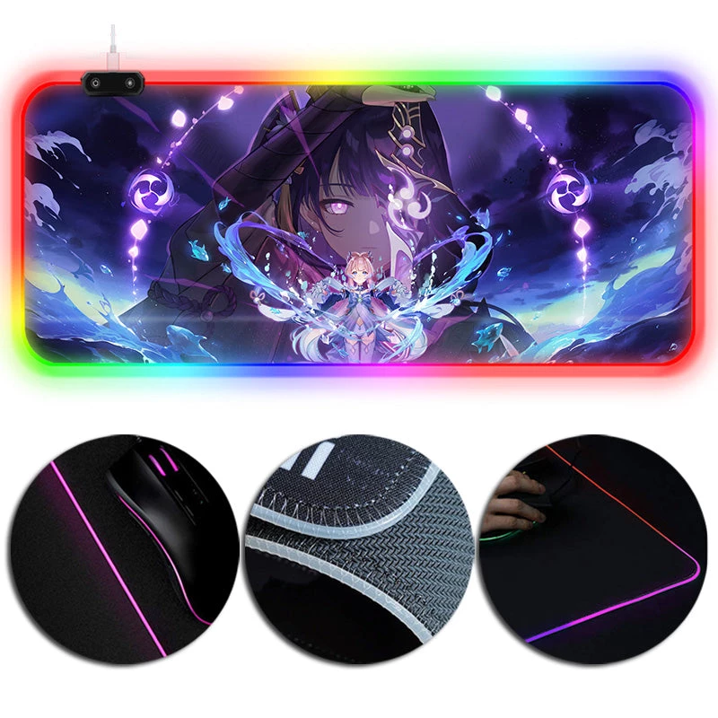 OneHeroSuits Genshin Impact Baal And Sangonomiya Kokomi Printed RGB Lighting Gaming Mouse Pad 1 OneHeroSuits Genshin Impact Baal And Sangonomiya Kokomi Printed RGB Lighting Gaming Mouse Pad