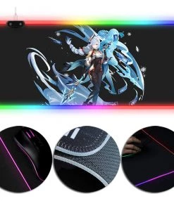 OneHeroSuits Genshin Impact Mouse Pad Shenhe Creative Printed RGB Full Desktop Mouse Pad