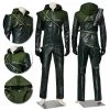 OneHeroSuits Green Arrow Cosplay Costume Oliver Queen Classic Green Hoodie