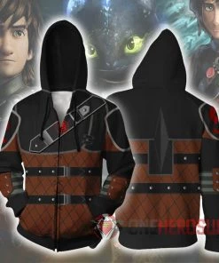 OneHeroSuits How To Train Your Dragon 3 Hoodies Creative Printed Zip-Up Hooded Sweatshirt