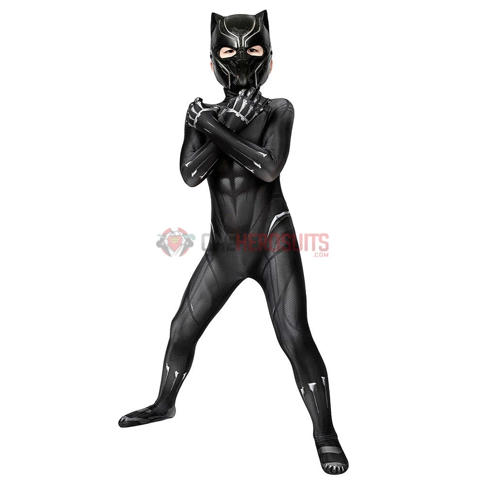 OneHeroSuits Expert-level Cosplay Bodysuit & Zentai Christmas Gifts For Kids Black Panther Cosplay Costume Children Black Panther BodySuit 5 OneHeroSuits Expert-level Cosplay Bodysuit & Zentai Christmas Gifts For Kids Black Panther Cosplay Costume Children Black Panther BodySuit