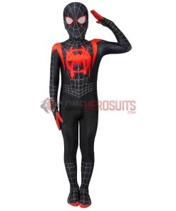 OneHeroSuits Zentai/Jumpsuit Gift For Boys Miles Morales Black Spider-man Cosplay Suit HQ Printed Costumes