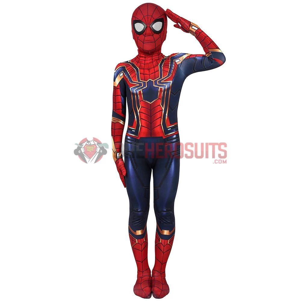 OneHeroSuits Kids Iron Spider-Man Suit Avengers SuperHero Cosplay Costumes For Children Zentai/Jumpsuit 4 OneHeroSuits Kids Iron Spider-Man Suit Avengers SuperHero Cosplay Costumes For Children Zentai/Jumpsuit