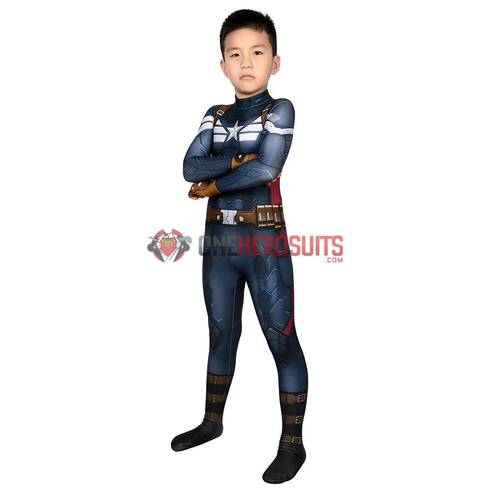 OneHeroSuits Captain America Suits For Kids Detail Printed Cosplay Costume For Halloween 3 OneHeroSuits Captain America Suits For Kids Detail Printed Cosplay Costume For Halloween