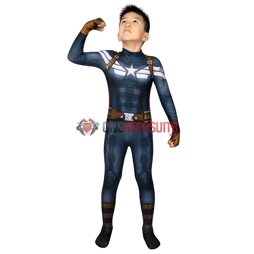 OneHeroSuits Captain America Suits For Kids Detail Printed Cosplay Costume For Halloween 5 OneHeroSuits Captain America Suits For Kids Detail Printed Cosplay Costume For Halloween