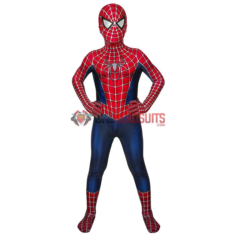 OneHeroSuits Kids Spider-man Cosplay Suit Spandex Tobey Maguire Suit Printed Edition 4 OneHeroSuits Kids Spider-man Cosplay Suit Spandex Tobey Maguire Suit Printed Edition