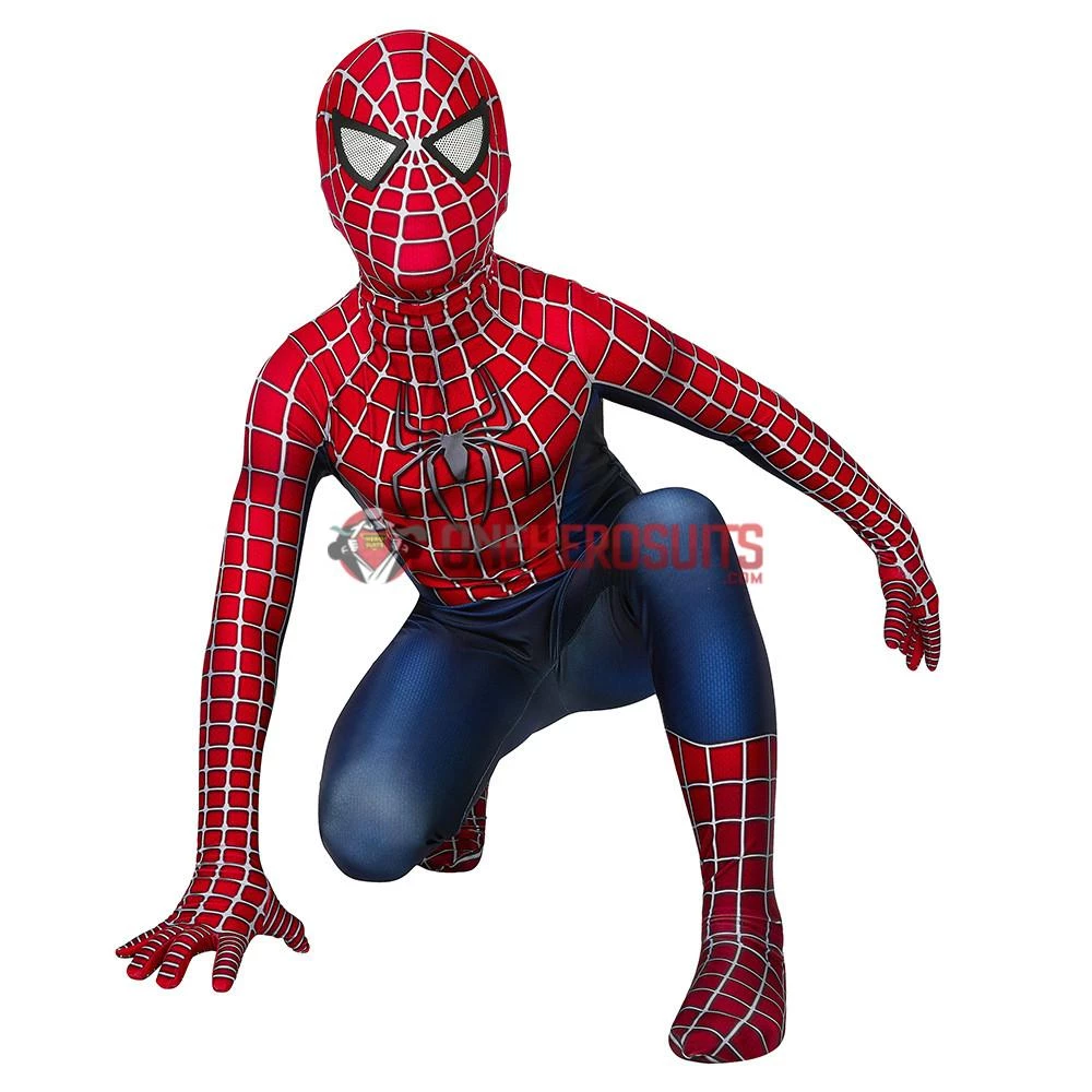 OneHeroSuits Kids Spider-man Cosplay Suit Spandex Tobey Maguire Suit Printed Edition 7 OneHeroSuits Kids Spider-man Cosplay Suit Spandex Tobey Maguire Suit Printed Edition