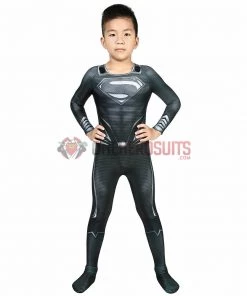 OneHeroSuits Christmas Gifts For Kids Superman Black Cosplay Suit With Cloak Kids Cosplay