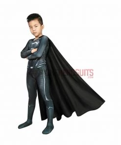 OneHeroSuits Christmas Gifts For Kids Superman Black Cosplay Suit With Cloak Kids Cosplay