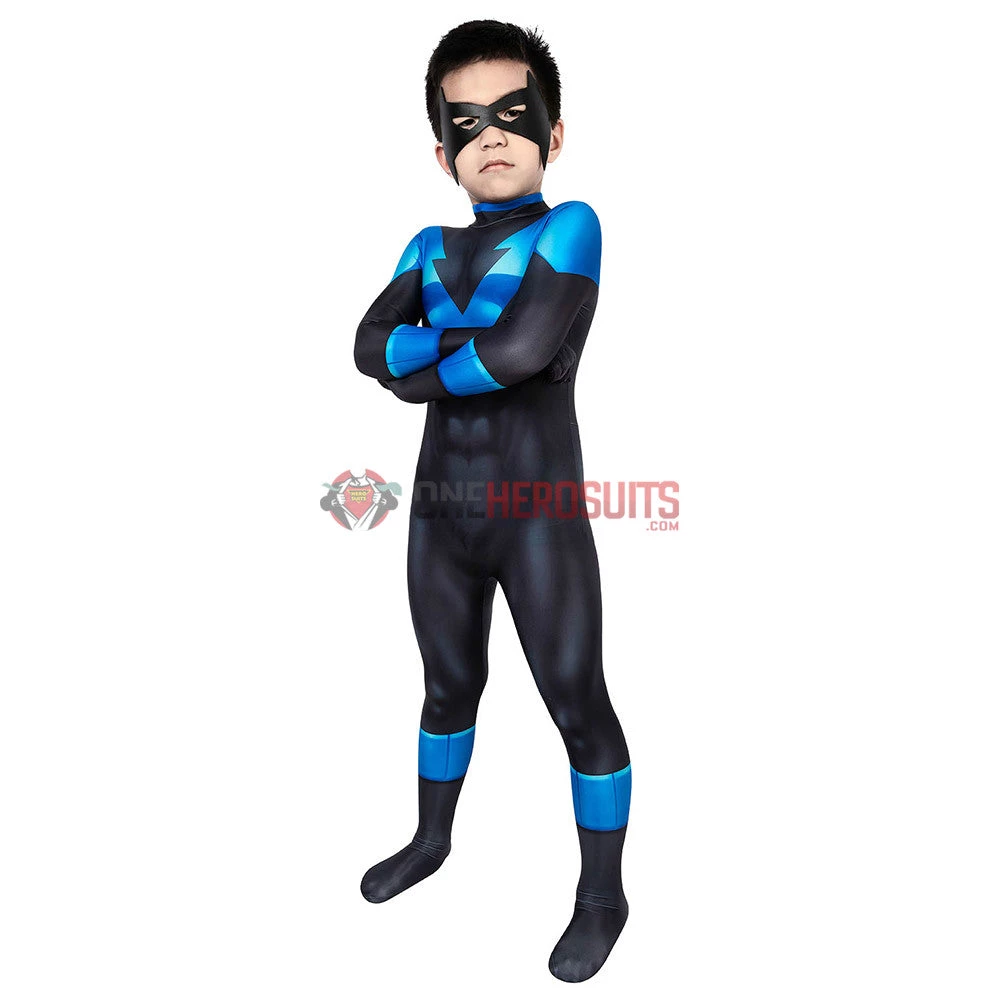 OneHeroSuits Expert-level Cosplay Bodysuit & Zentai Kids Nightwing Cosplay Suit Creative Gifts For Children 2 OneHeroSuits Expert-level Cosplay Bodysuit & Zentai Kids Nightwing Cosplay Suit Creative Gifts For Children