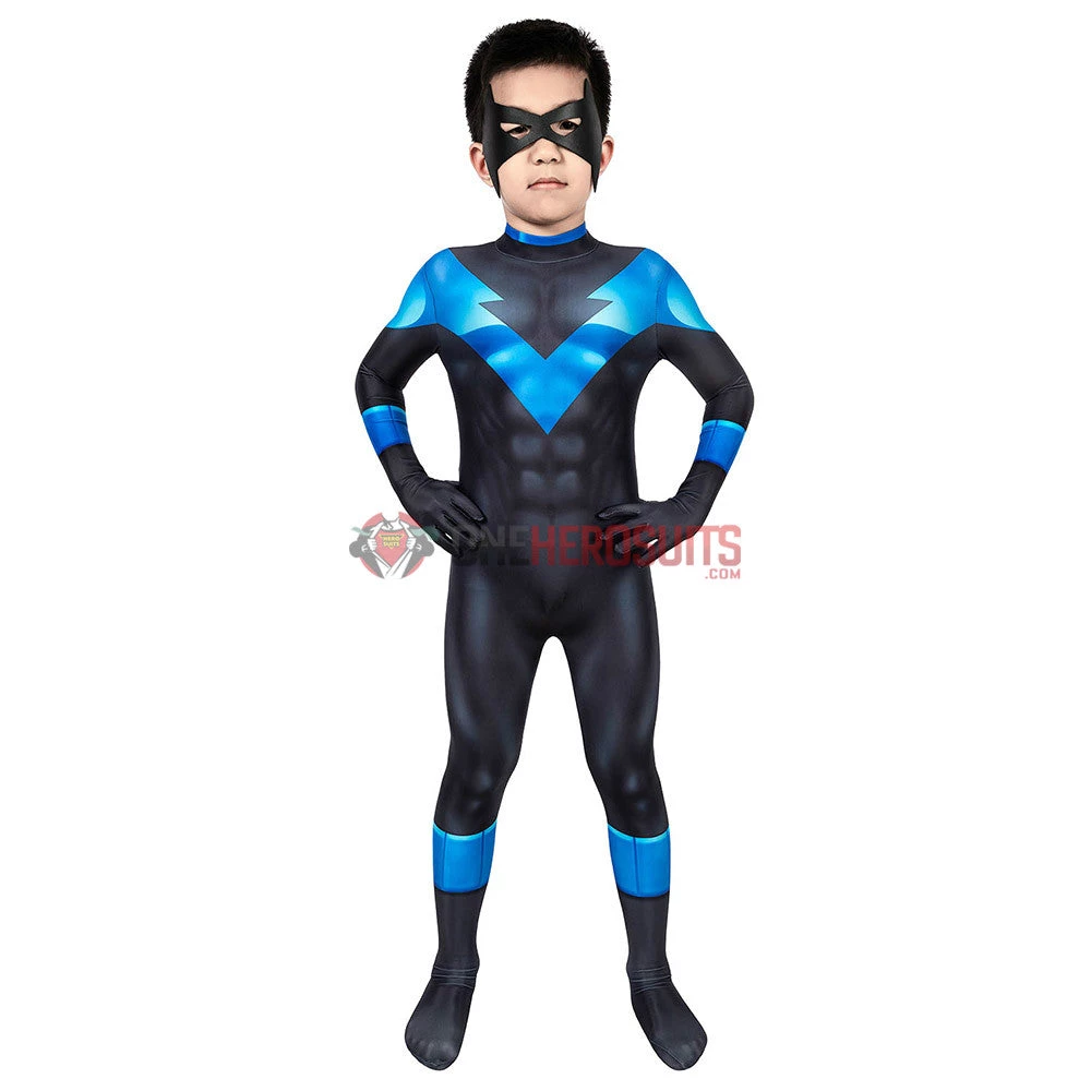 OneHeroSuits Expert-level Cosplay Bodysuit & Zentai Kids Nightwing Cosplay Suit Creative Gifts For Children 3 OneHeroSuits Expert-level Cosplay Bodysuit & Zentai Kids Nightwing Cosplay Suit Creative Gifts For Children
