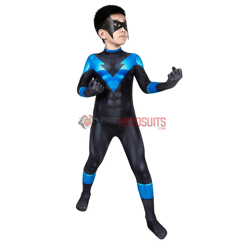 OneHeroSuits Expert-level Cosplay Bodysuit & Zentai Kids Nightwing Cosplay Suit Creative Gifts For Children 6 OneHeroSuits Expert-level Cosplay Bodysuit & Zentai Kids Nightwing Cosplay Suit Creative Gifts For Children
