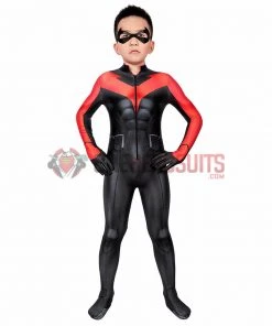 OneHeroSuits Gifts For Kids Nightwing Cosplay Suit Children Teen Titans Cosplay Red Bodysuit Kids Cosplay