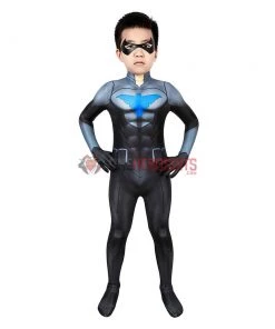 OneHeroSuits Kids Nightwing Cosplay Suit Comic Edition Creative Gifts For Children Expert-level Cosplay Bodysuit & Zentai