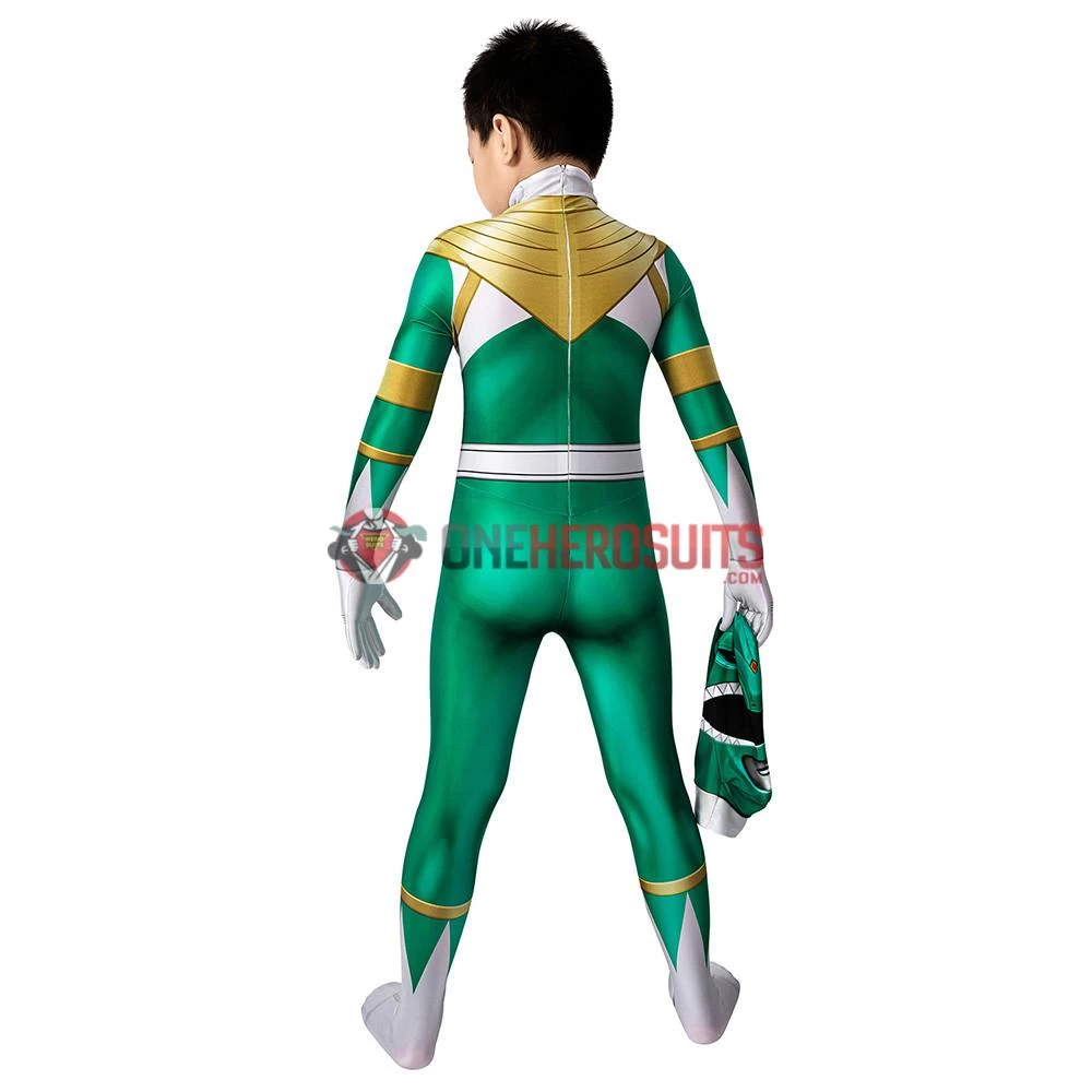 OneHeroSuits Kids Green Power Ranger Cosplay Suit Expert-level Cosplay Bodysuit & Zentai 4 OneHeroSuits Kids Green Power Ranger Cosplay Suit Expert-level Cosplay Bodysuit & Zentai
