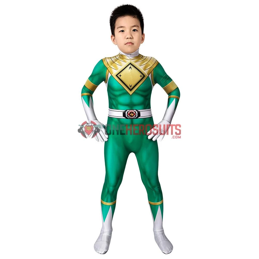 OneHeroSuits Kids Green Power Ranger Cosplay Suit Expert-level Cosplay Bodysuit & Zentai 5 OneHeroSuits Kids Green Power Ranger Cosplay Suit Expert-level Cosplay Bodysuit & Zentai