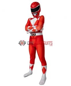 OneHeroSuits Kids Red Power Ranger Cosplay Suit Christmas Gifts For Children Expert-level Cosplay Bodysuit & Zentai