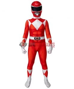 OneHeroSuits Kids Red Power Ranger Cosplay Suit Christmas Gifts For Children Expert-level Cosplay Bodysuit & Zentai