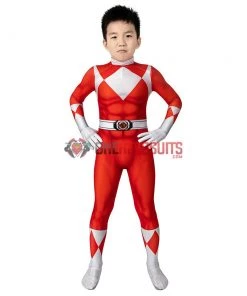 OneHeroSuits Kids Red Power Ranger Cosplay Suit Christmas Gifts For Children Expert-level Cosplay Bodysuit & Zentai