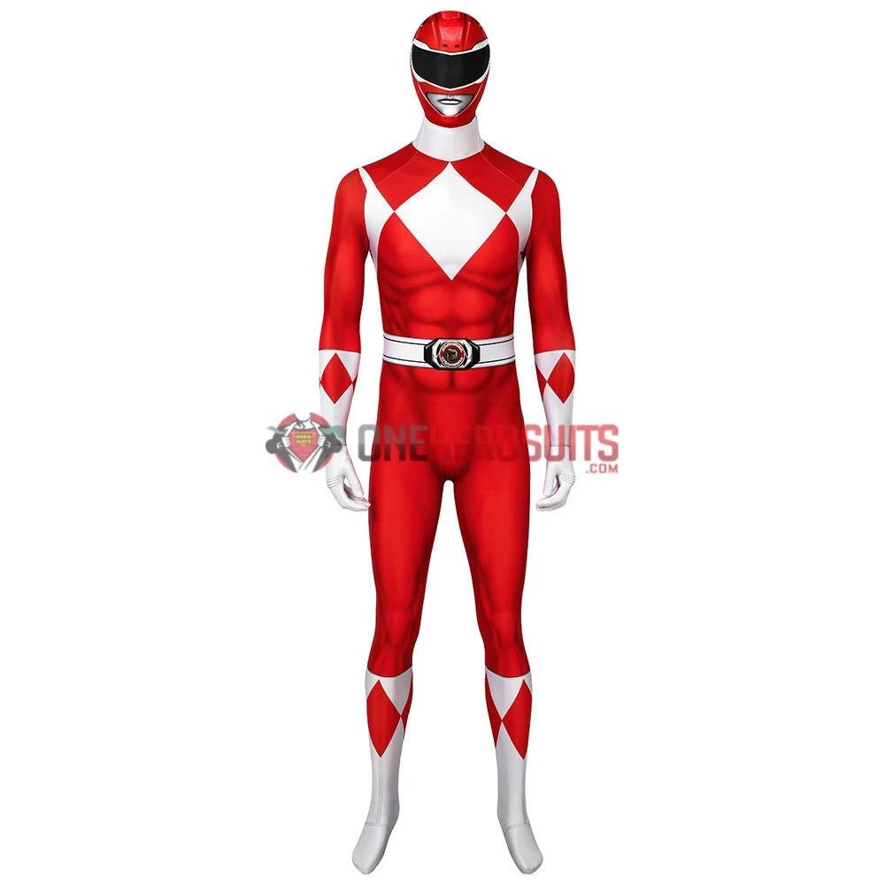 OneHeroSuits Red Power Ranger Cosplay Suit Classic Red Spandex Power Rangers Costumes Expert-level Cosplay Bodysuit & Zentai 2 OneHeroSuits Red Power Ranger Cosplay Suit Classic Red Spandex Power Rangers Costumes Expert-level Cosplay Bodysuit & Zentai