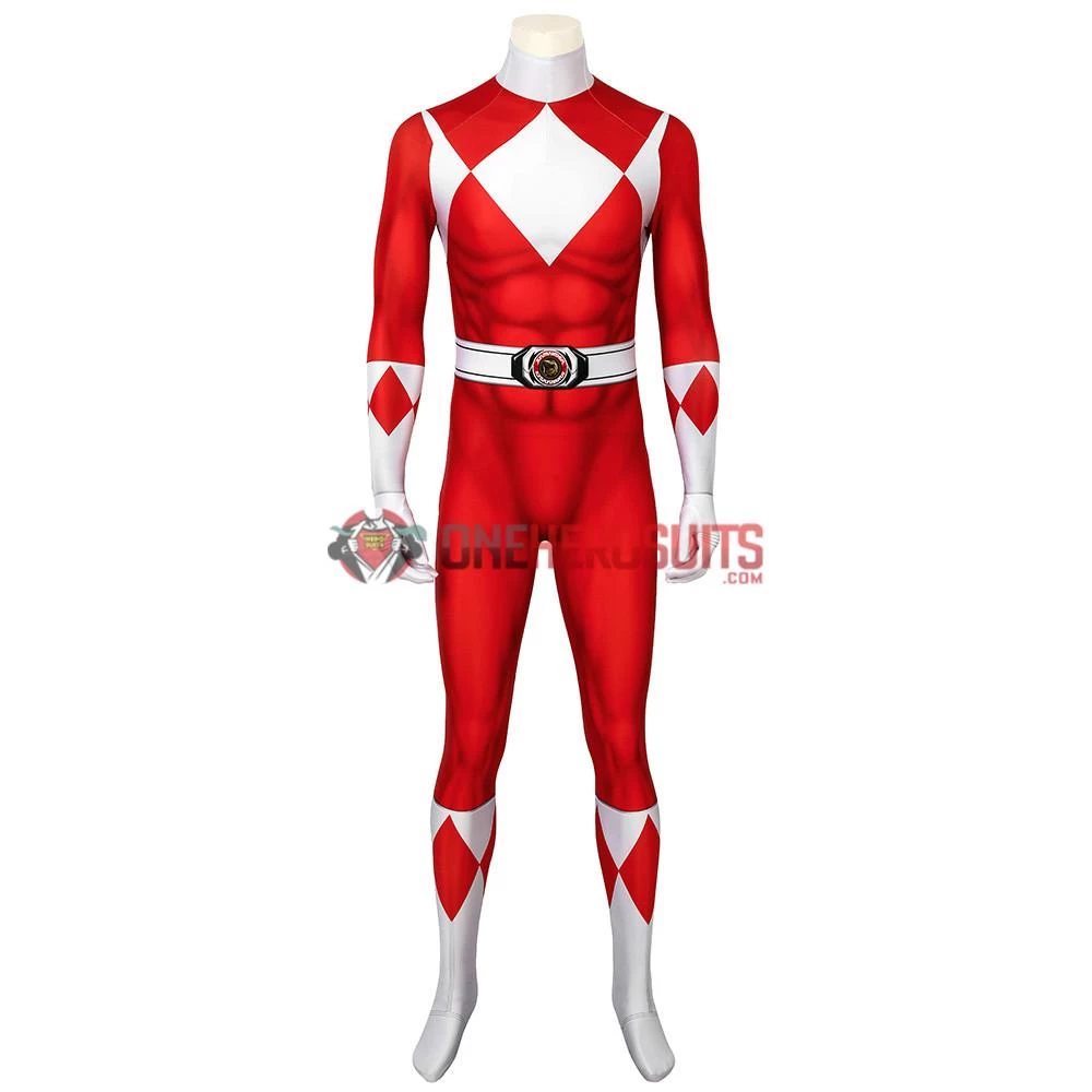 OneHeroSuits Red Power Ranger Cosplay Suit Classic Red Spandex Power Rangers Costumes Expert-level Cosplay Bodysuit & Zentai 9 OneHeroSuits Red Power Ranger Cosplay Suit Classic Red Spandex Power Rangers Costumes Expert-level Cosplay Bodysuit & Zentai