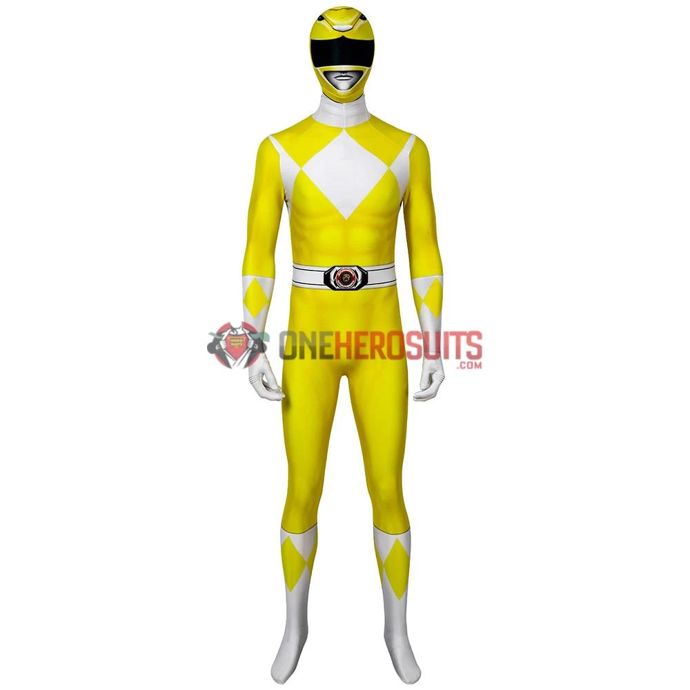 OneHeroSuits Yellow Power Ranger Suit Spandex Power Rangers Costumes Printed Edition Expert-level Cosplay Bodysuit & Zentai 2 OneHeroSuits Yellow Power Ranger Suit Spandex Power Rangers Costumes Printed Edition Expert-level Cosplay Bodysuit & Zentai