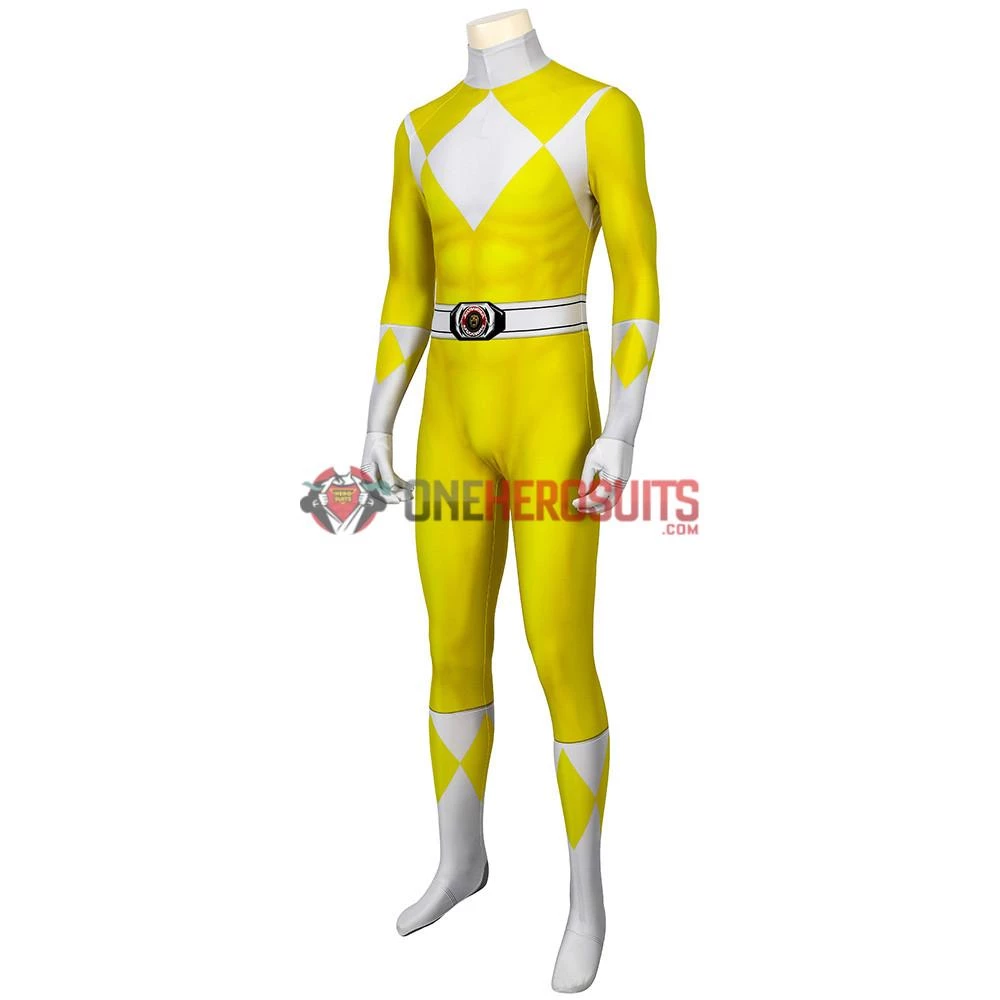 OneHeroSuits Yellow Power Ranger Suit Spandex Power Rangers Costumes Printed Edition Expert-level Cosplay Bodysuit & Zentai 5 OneHeroSuits Yellow Power Ranger Suit Spandex Power Rangers Costumes Printed Edition Expert-level Cosplay Bodysuit & Zentai