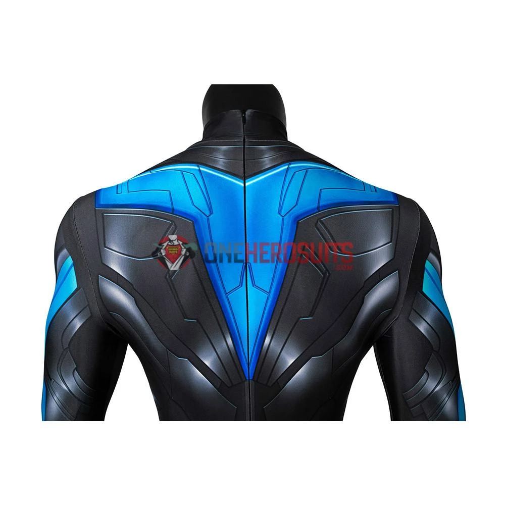 OneHeroSuits Titans Nightwing Cosplay Costume Detail Printed Spandex Suit Expert-level Cosplay Bodysuit & Zentai 12 OneHeroSuits Titans Nightwing Cosplay Costume Detail Printed Spandex Suit Expert-level Cosplay Bodysuit & Zentai