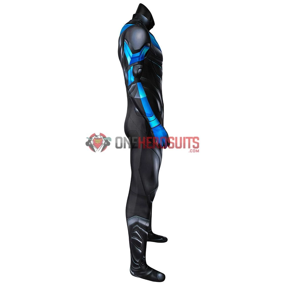 OneHeroSuits Titans Nightwing Cosplay Costume Detail Printed Spandex Suit Expert-level Cosplay Bodysuit & Zentai 15 OneHeroSuits Titans Nightwing Cosplay Costume Detail Printed Spandex Suit Expert-level Cosplay Bodysuit & Zentai