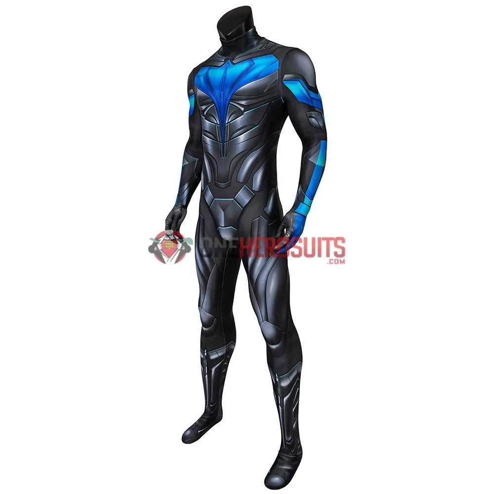 OneHeroSuits Titans Nightwing Cosplay Costume Detail Printed Spandex Suit Expert-level Cosplay Bodysuit & Zentai 16 OneHeroSuits Titans Nightwing Cosplay Costume Detail Printed Spandex Suit Expert-level Cosplay Bodysuit & Zentai