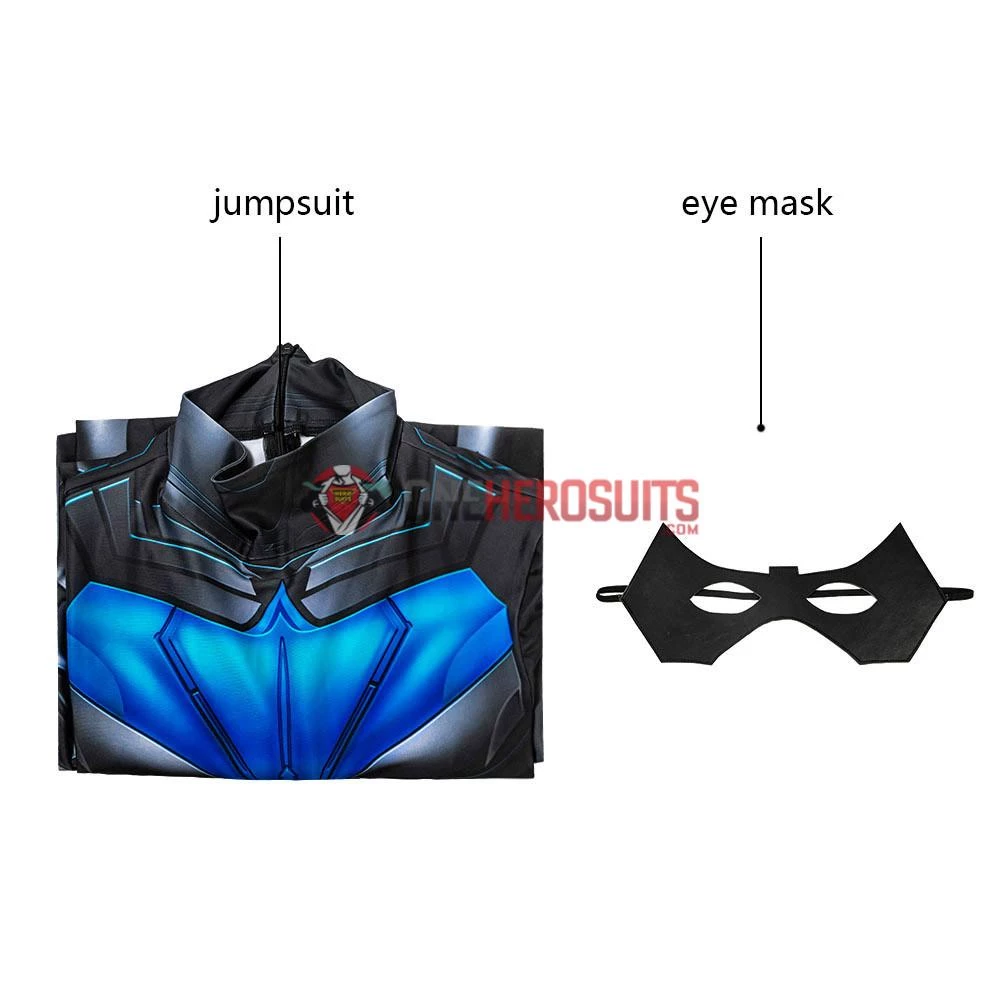 OneHeroSuits Titans Nightwing Cosplay Costume Detail Printed Spandex Suit Expert-level Cosplay Bodysuit & Zentai 3 OneHeroSuits Titans Nightwing Cosplay Costume Detail Printed Spandex Suit Expert-level Cosplay Bodysuit & Zentai