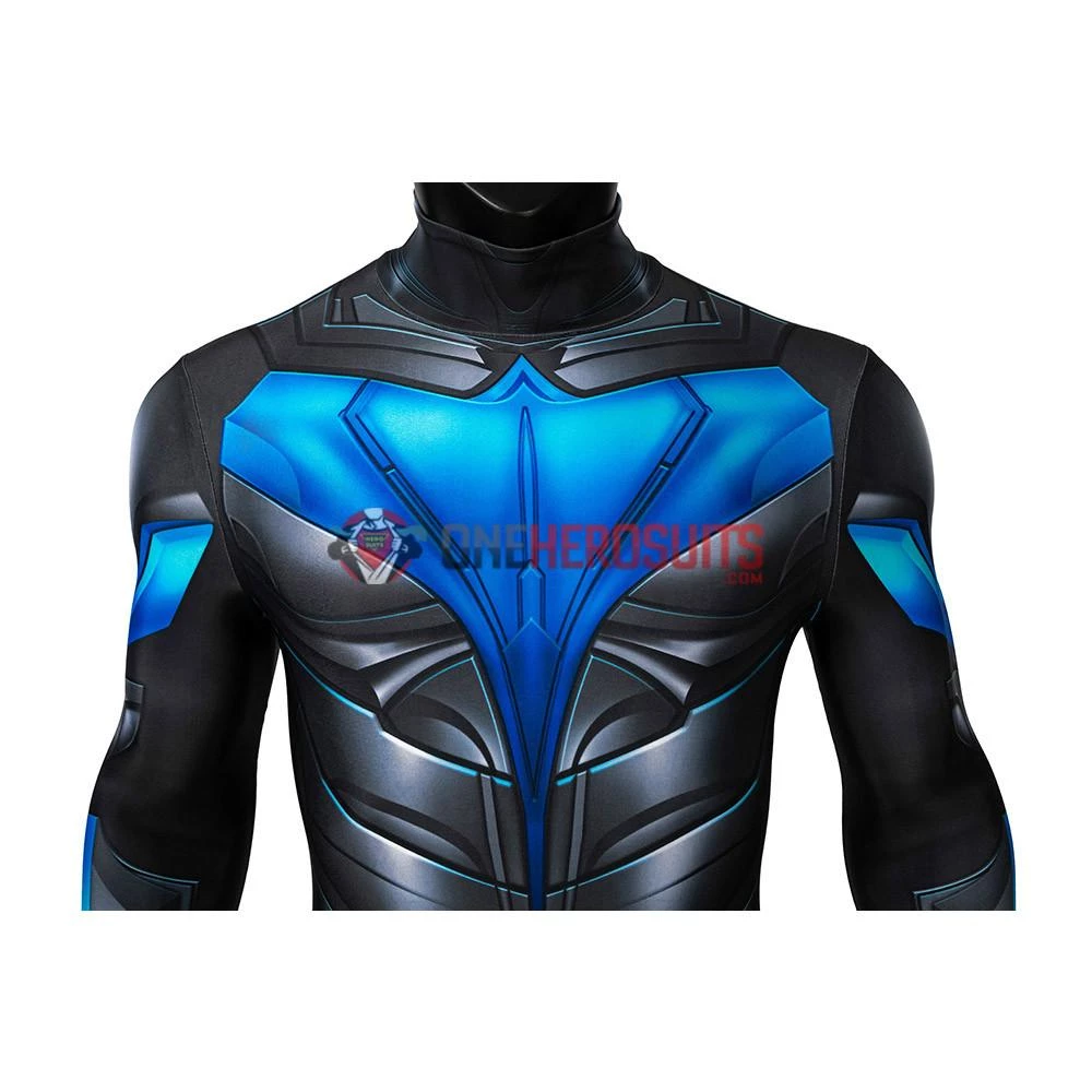 OneHeroSuits Titans Nightwing Cosplay Costume Detail Printed Spandex Suit Expert-level Cosplay Bodysuit & Zentai 10 OneHeroSuits Titans Nightwing Cosplay Costume Detail Printed Spandex Suit Expert-level Cosplay Bodysuit & Zentai