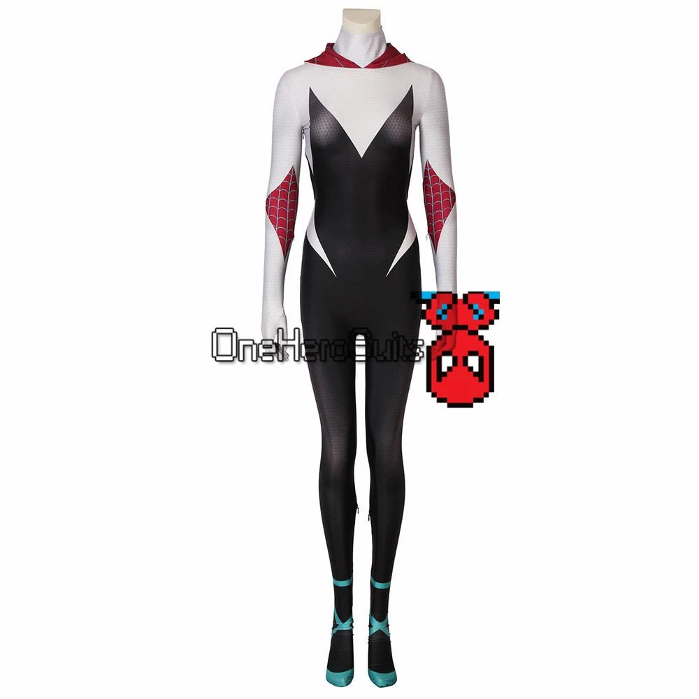 OneHeroSuits Gwen Stacy Suit Into The Spider-Verse Spider-Gwen Cosplay Costume Zentai/Jumpsuit 2 OneHeroSuits Gwen Stacy Suit Into The Spider-Verse Spider-Gwen Cosplay Costume Zentai/Jumpsuit